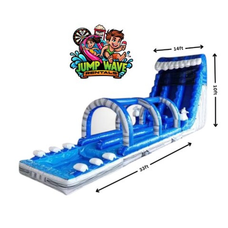 Combo 23' Double Dolphin Dash Dual Lane Slide with Slip n Combo 23' Double Dolphin Dash Dual Lane Slide with Slip n