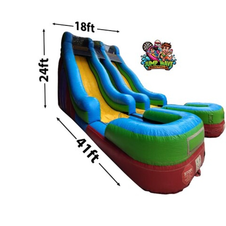 24Ft Quad Color Rush Dual Lane Slide (Wet or Dry, No Pool) 24Ft Quad Color Rush Dual Lane Slide (Wet or Dry, No Pool)