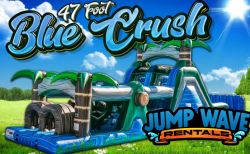 47' Blue Crush Obstacle Course with Dual Lane Slide